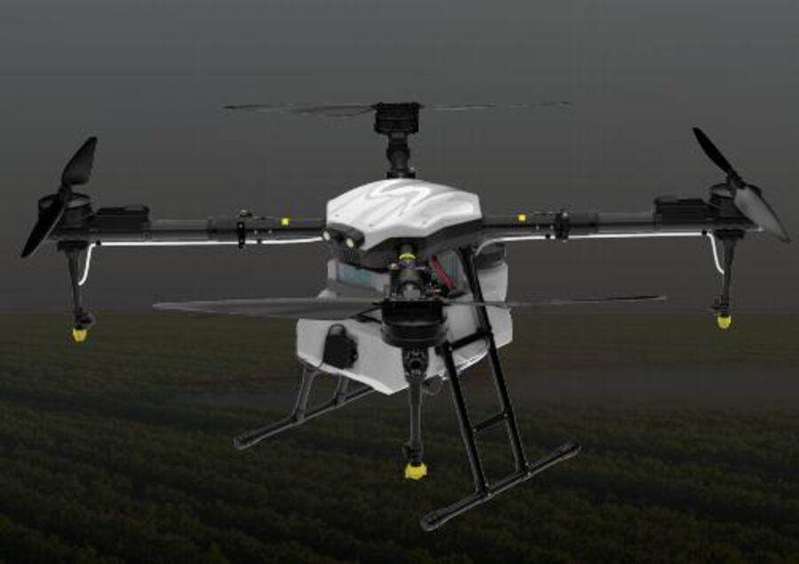 Agricultural spray drone view 2