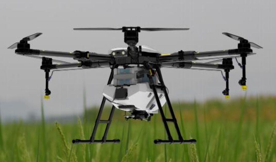 Agricultural spray drone view 3