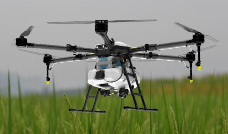 Agricultural spray drone view 4